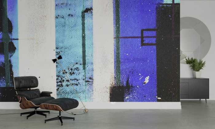 Digitaldrucktapete Traces Drizzling blue