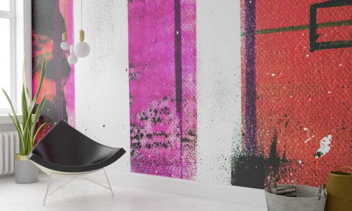 Digitaldrucktapete Traces Drizzling re-pink