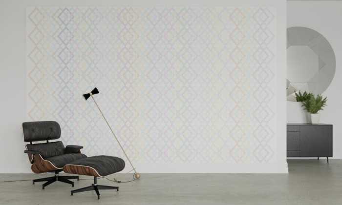 Digitaldrucktapete Structure Rhombus white-pastell