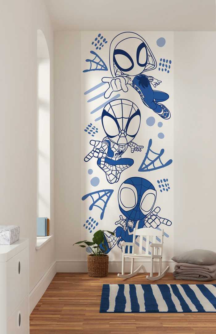 Digitaldrucktapete Marvel Spidey and His Amazing Friends Blue Lines