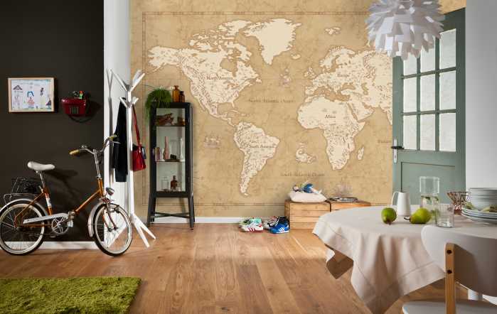 Digitaldrucktapete Vintage World Map