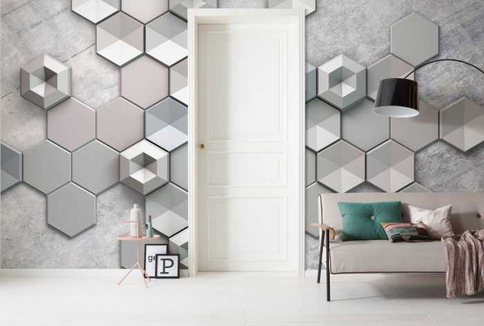 Digitaldrucktapete Hexagon Concrete