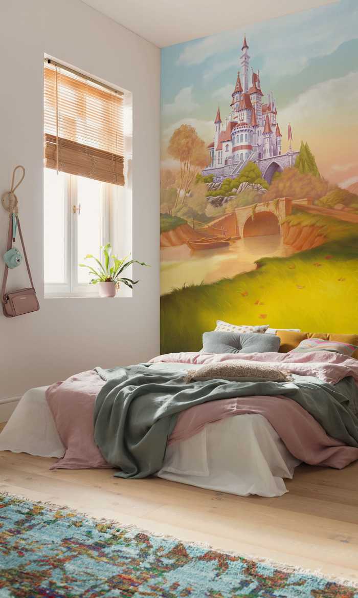 Digitaldrucktapete Disney Princess Belle Castle River