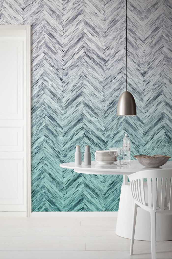 Digitaldrucktapete Herringbone Mint