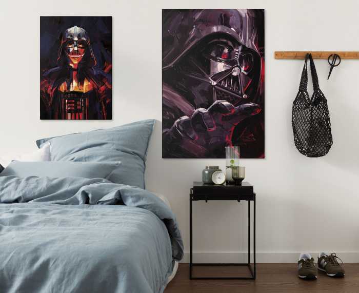 Vlies Bild auf Keilrahmen/ Echtholzrahmen Star Wars Darth Vader Acryl