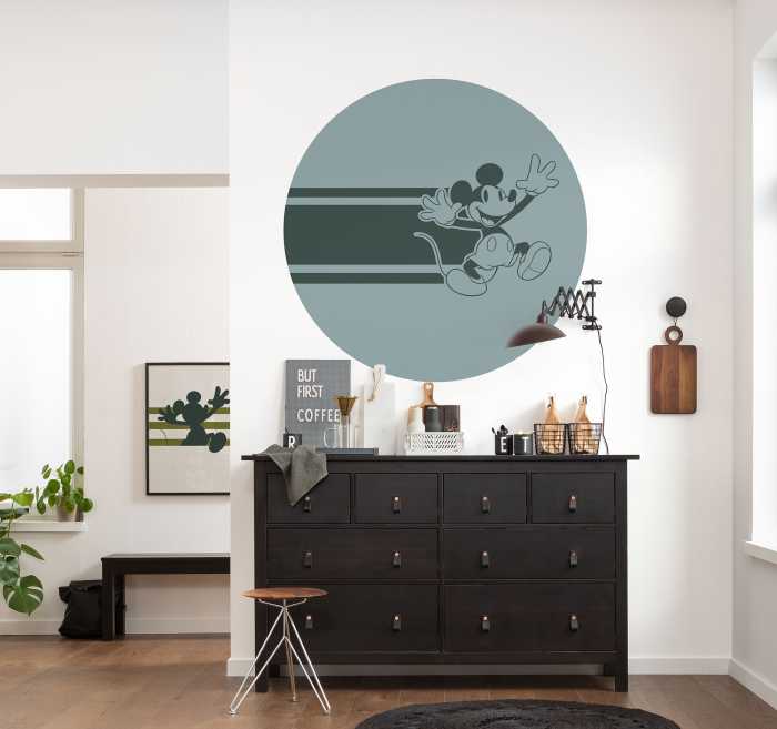 Selbstklebende runde Fototapete auf Vlies DOT Mickey Bonjour