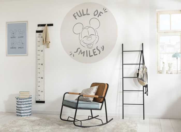 Selbstklebende runde Fototapete auf Vlies Mickey Mouse Joke