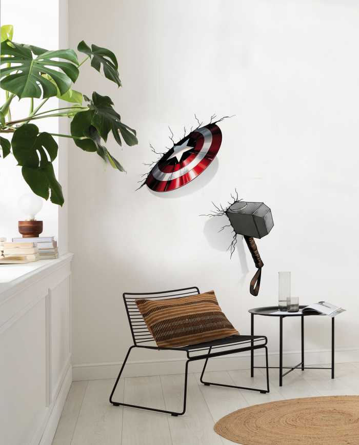 Wandtattoo Avengers Hammer & Shield