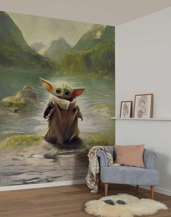 Digitaldrucktapete Star Wars The Mandalorian Grogu Landscape