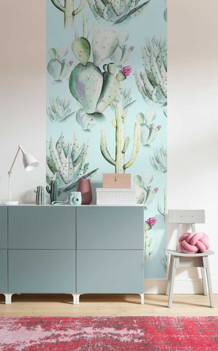 Digitaldrucktapete Cactus Blue