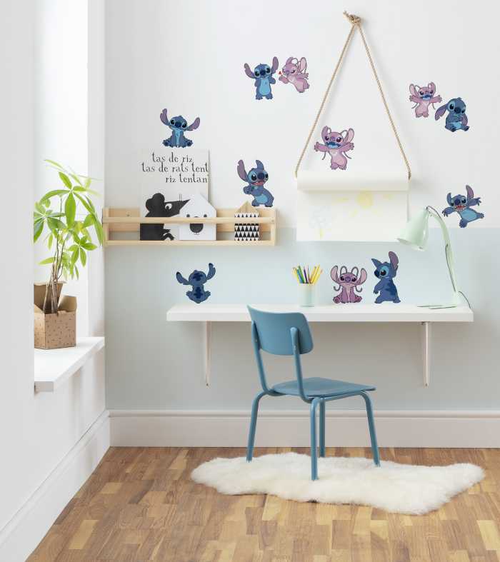 Wandtattoo Disney Stitch and Angel Happy