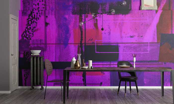 Digitaldrucktapete Liquids Dripping pink-blue