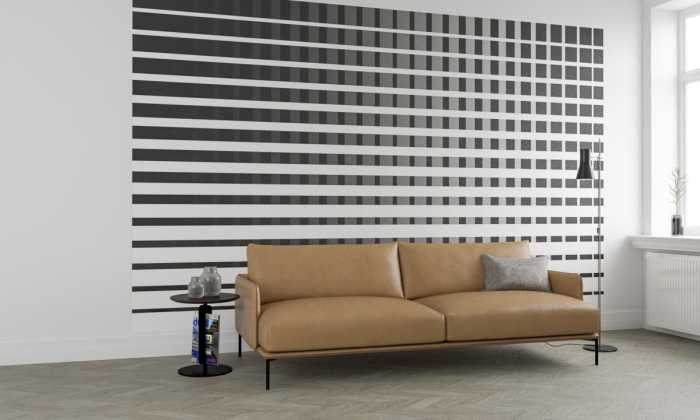Digitaldrucktapete Griddy whiteblack-grey