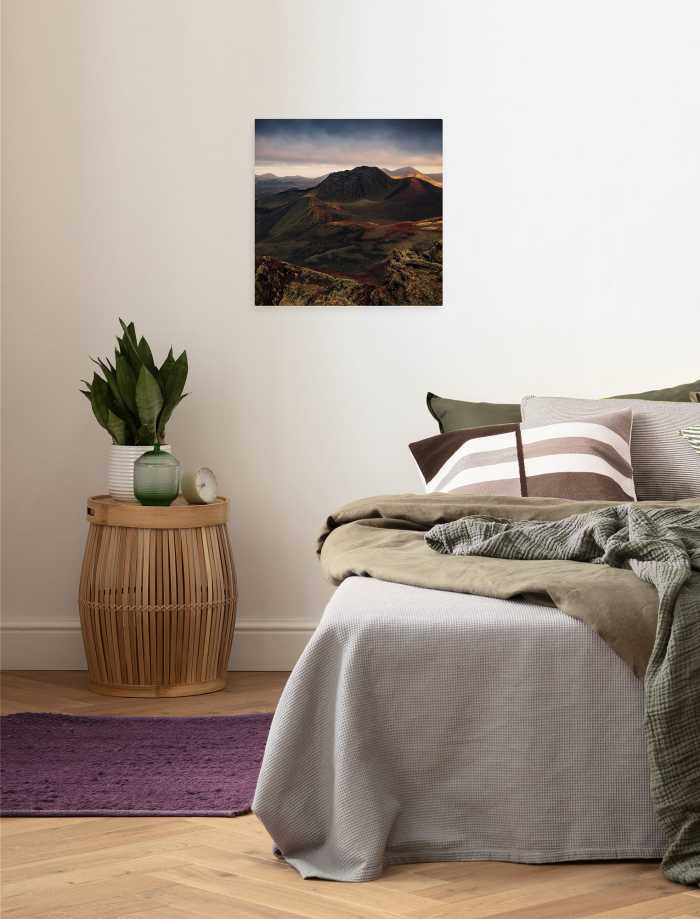 Vlies Bild auf Keilrahmen/ Echtholzrahmen Vulkanland