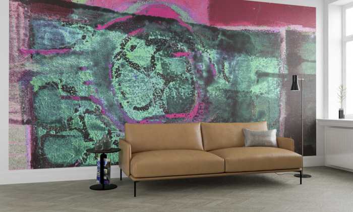 Digitaldrucktapete Lemon Peely green-pink