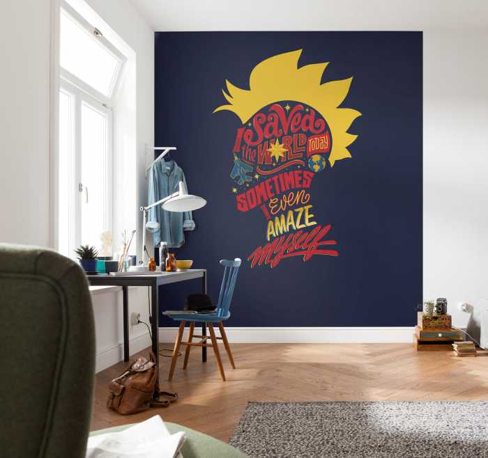 Digitaldrucktapete Captain Marvel saves the World