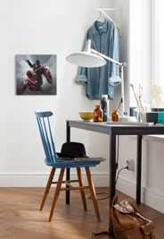 Vlies Bild auf Keilrahmen/ Echtholzrahmen Captain America vs. Iron Man