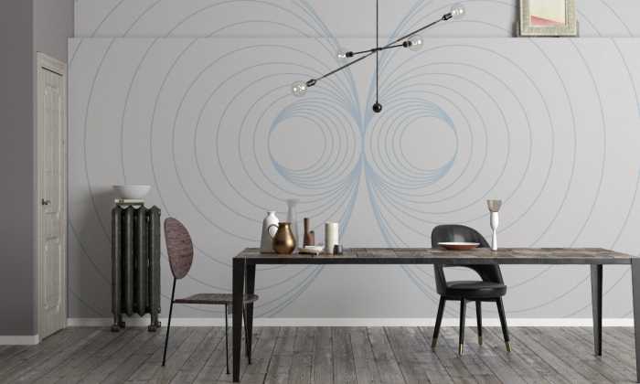 Digitaldrucktapete Infinite Glimpse Mirage grey-bleu