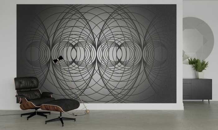 Digitaldrucktapete Infinite Glimpse Net black-grey-black