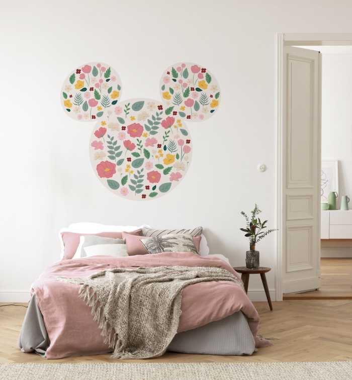 Wandtattoo Mickey Head Wildflowers
