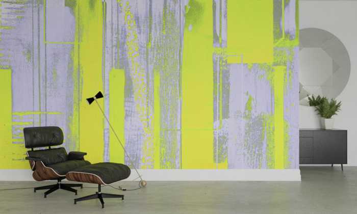 Digitaldrucktapete Straight Upright yellow-bleu