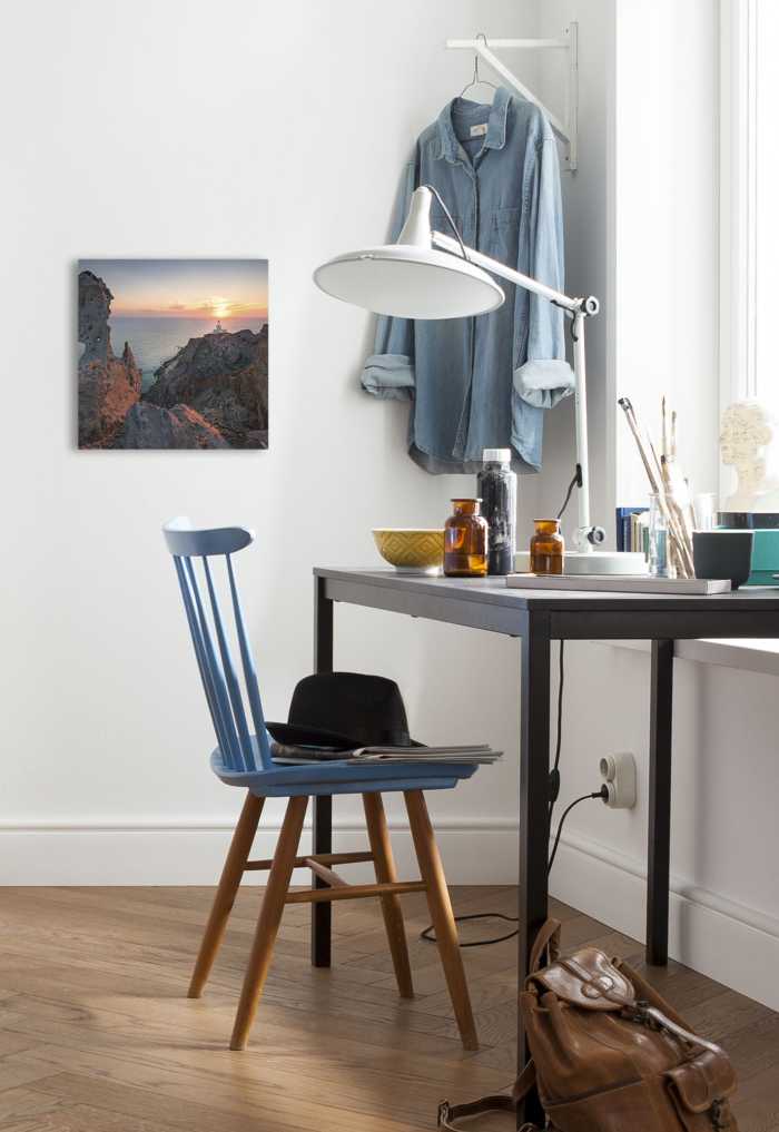 Vlies Bild auf Keilrahmen/ Echtholzrahmen Lighthouse