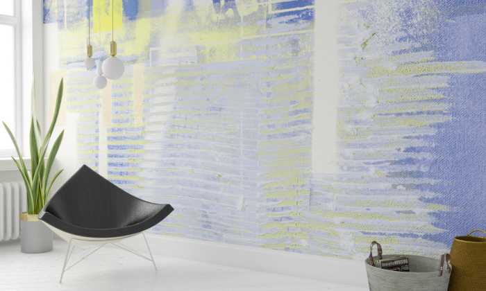 Premium Vlies Rhombus Hiding yellow-blue