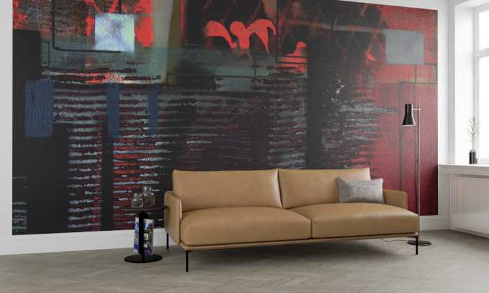 Premium Vlies Rhombus Hiding black-red