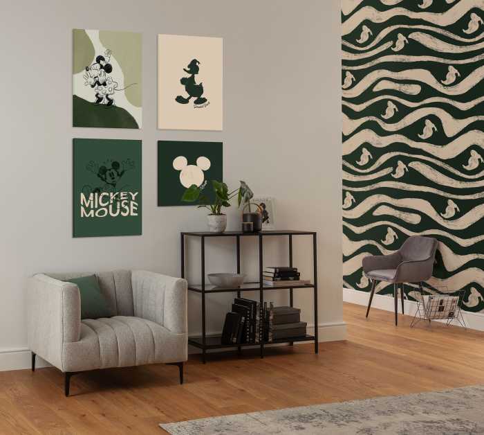 Digitaldrucktapete Disney Donald Duck Green Waves
