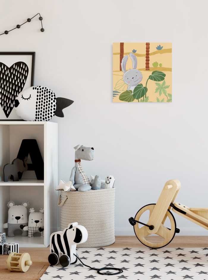 Vlies Bild auf Keilrahmen/ Echtholzrahmen Honey-Bunny