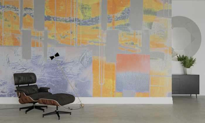 Premium Vlies Squares Dropping orange