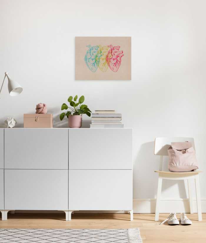 Vlies Bild auf Keilrahmen/ Echtholzrahmen Heart Variants