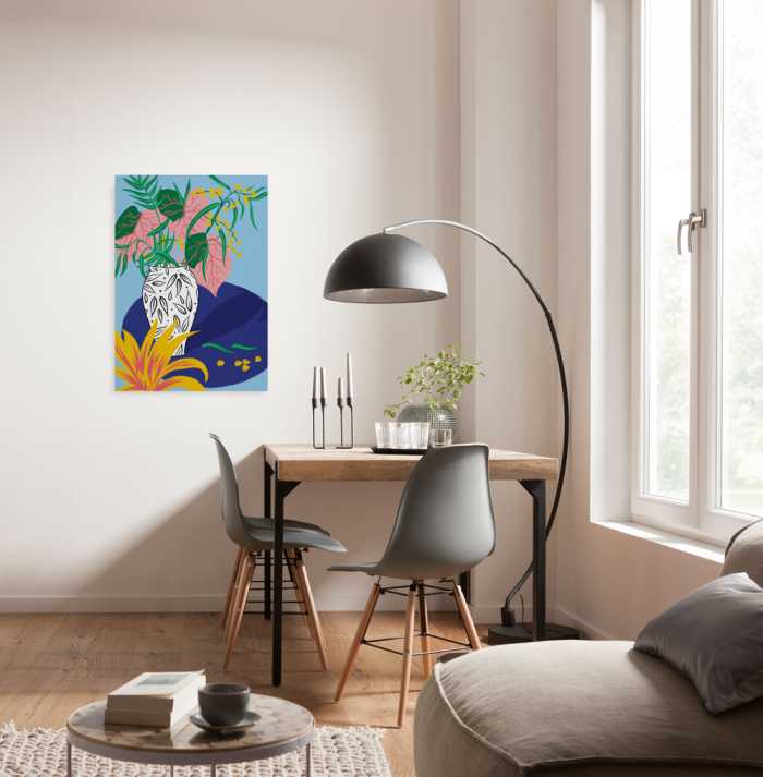 Vlies Leinwand Funky Vase