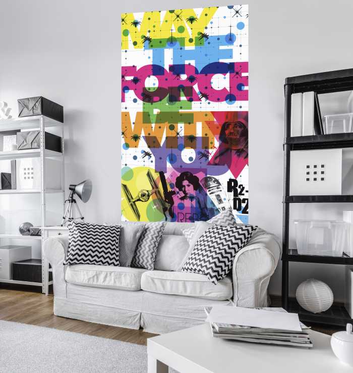Vliestapete Star Wars Pop Neon Geometrics Leia