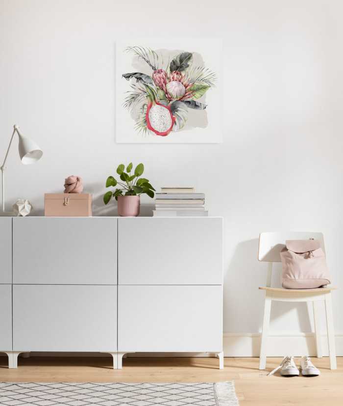 Vlies Bild auf Keilrahmen/ Echtholzrahmen Sweet Pitaya