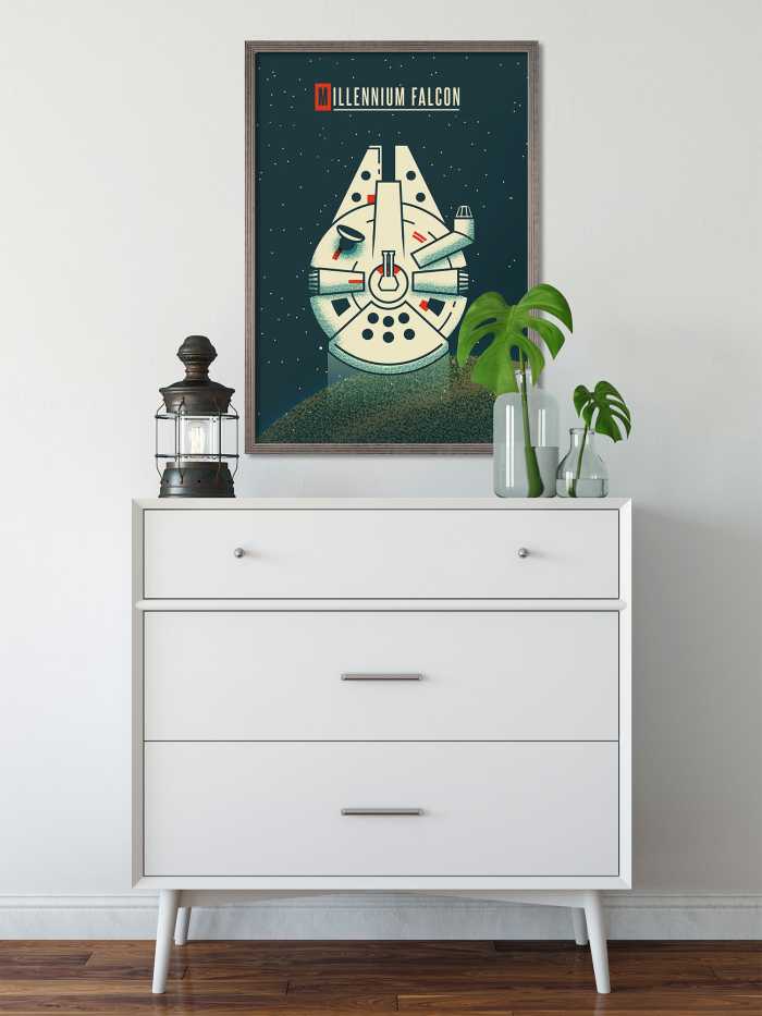 Poster Star Wars - Geeky Millennium Falcon