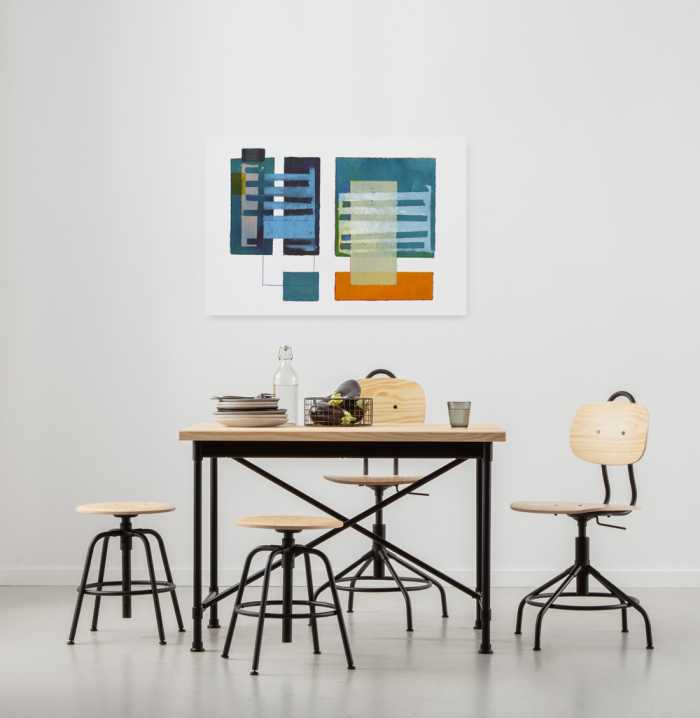 Vlies Bild auf Keilrahmen/ Echtholzrahmen Assembling a Network