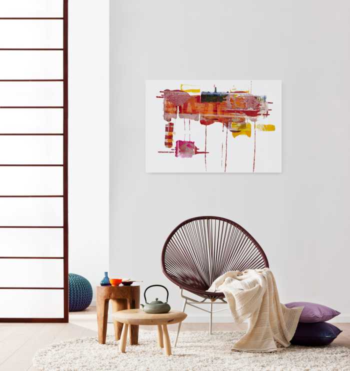 Vlies Bild auf Keilrahmen/ Echtholzrahmen Ruby Red