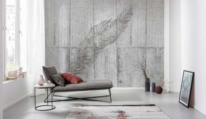 Digitaldrucktapete Concrete Feather