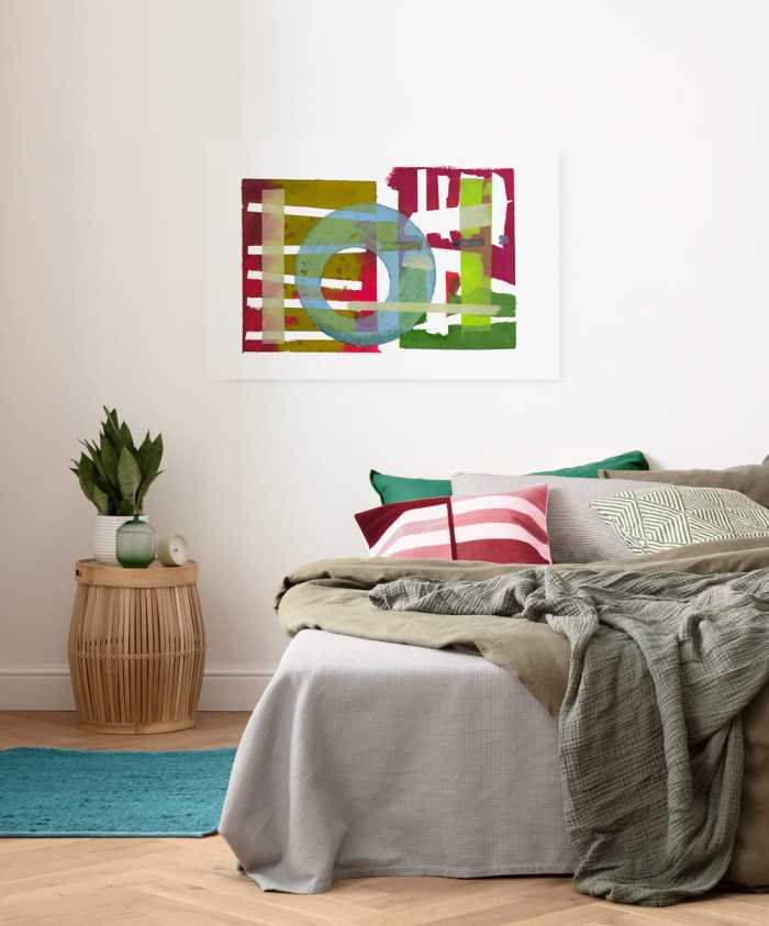 Vlies Bild auf Keilrahmen/ Echtholzrahmen Round About