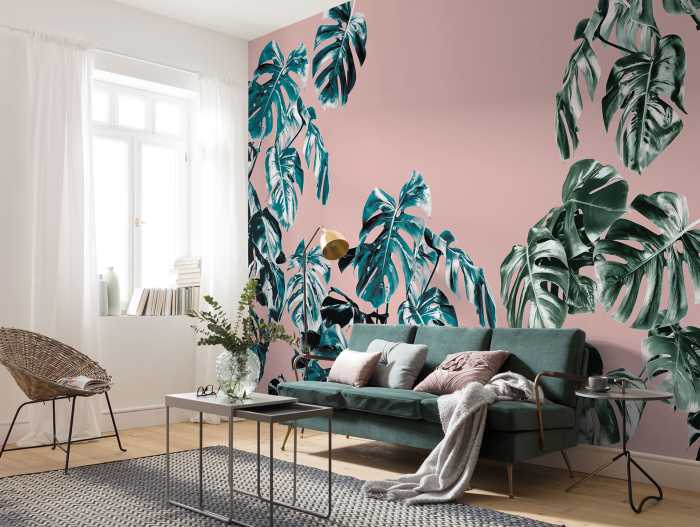 Digitaldrucktapete Monstera Rosé