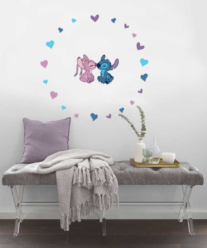 Wandtattoo Disney Stitch and Angel Cutie