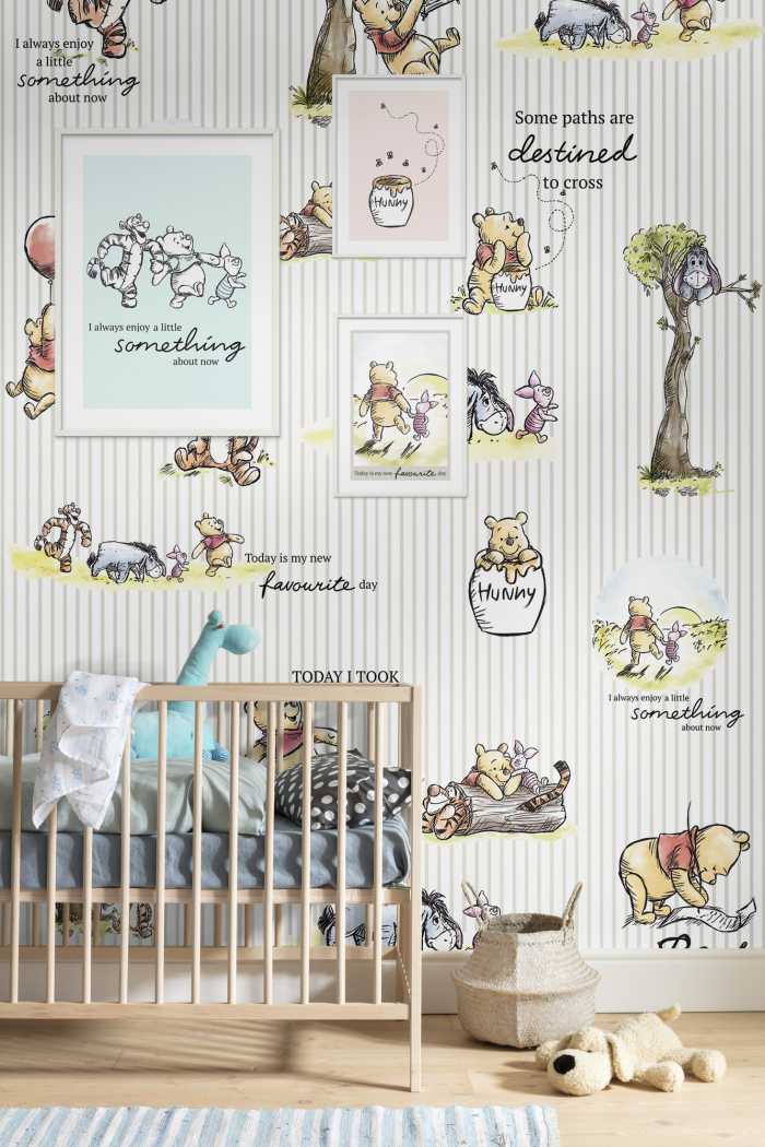Digitaldrucktapete Winnie the Pooh Stripes