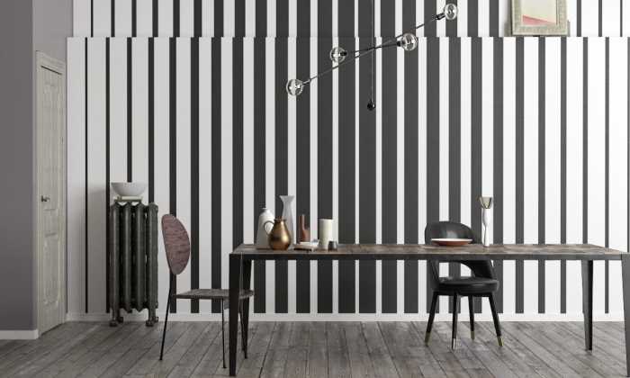 Digitaldrucktapete Lamello Longo black-white