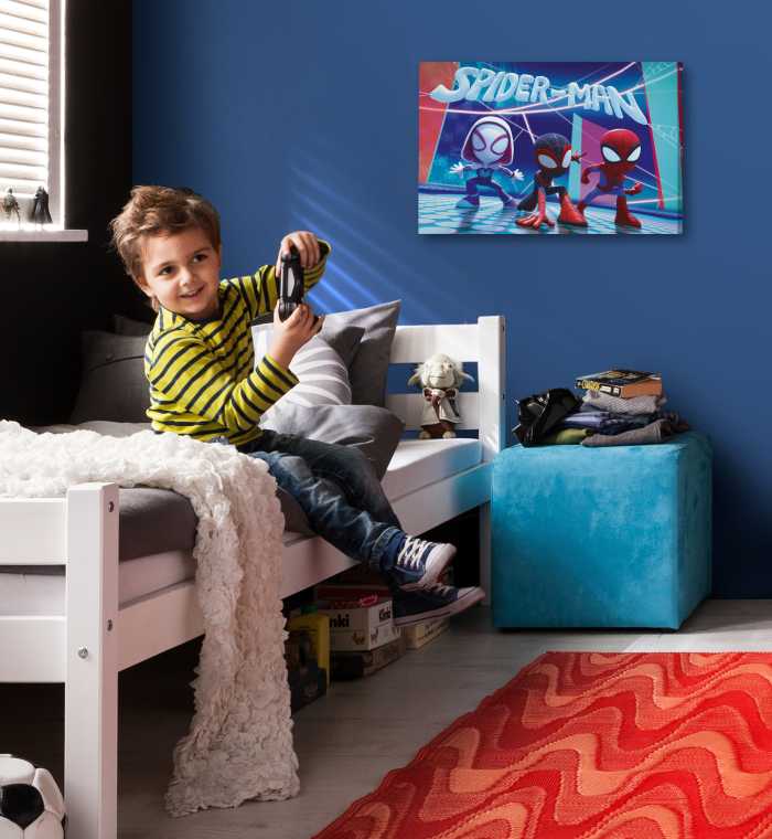 Vlies Bild auf Keilrahmen/ Echtholzrahmen Spidey and His Amazing Friends Glowy Spideys