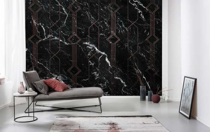 Digitaldrucktapete Marble Black