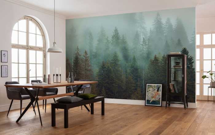 Digitaldrucktapete Foggy Firs