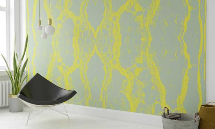 Digitaldrucktapete Oak Bark greygreen-yellow