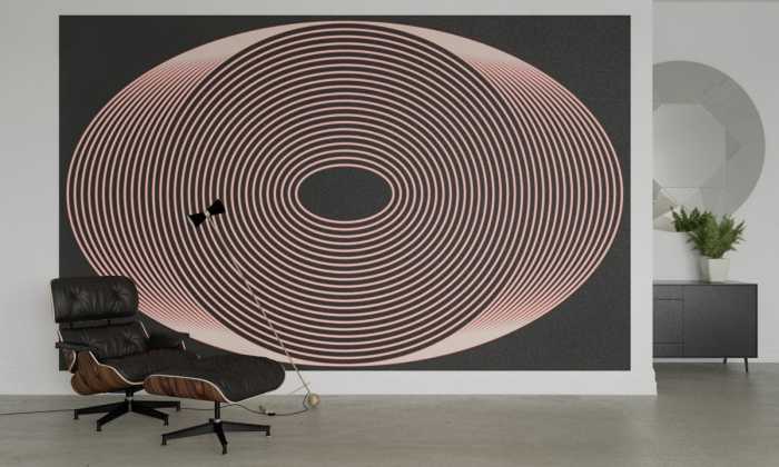 Digitaldrucktapete Shell rosered-black