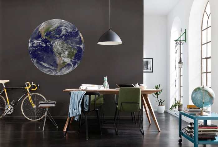 Selbstklebende runde Fototapete auf Vlies Earth